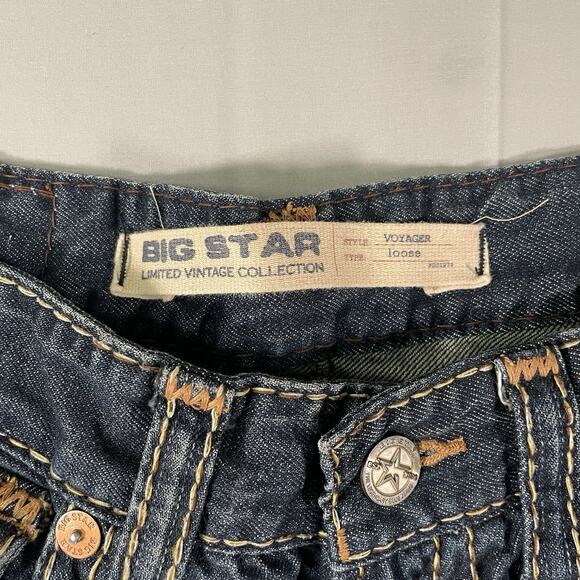 Big Star Jeans voyager loose 001974 denim distressed straight leg men's 34 Reg - Picture 7 of 16